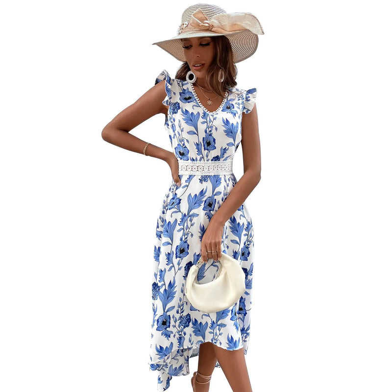 2022 Summer New Women's Lace Dress with Print