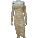 2024 Spring Summer New European Sexy Long Sleeve Dress