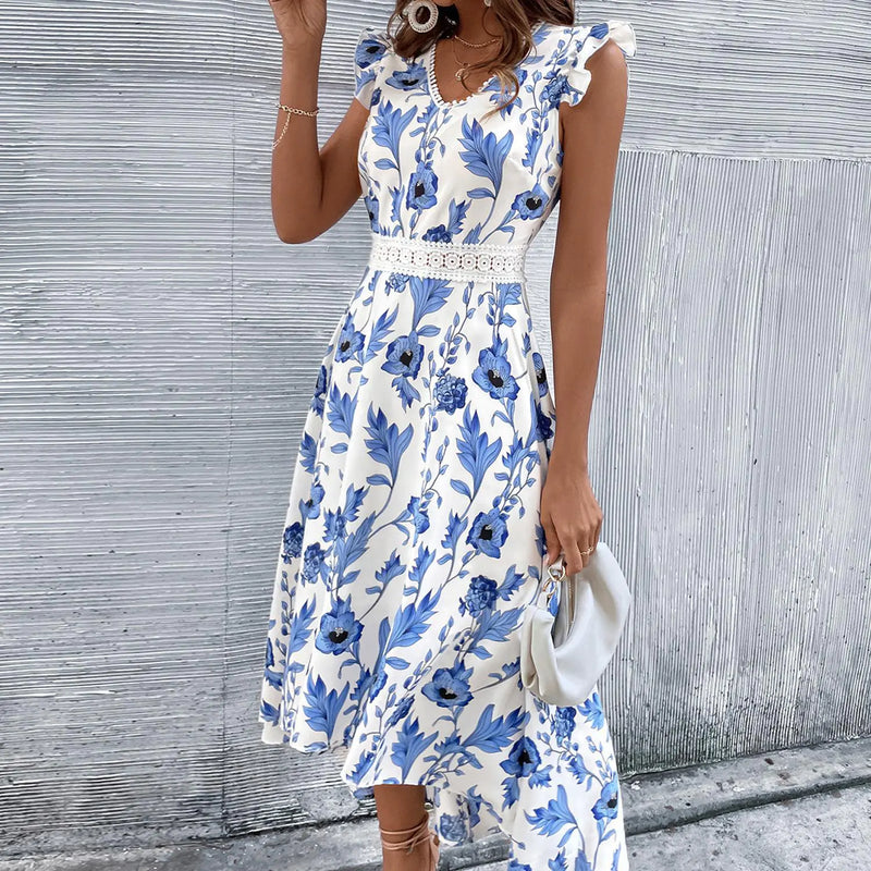 2022 Summer New Women's Lace Dress with Print