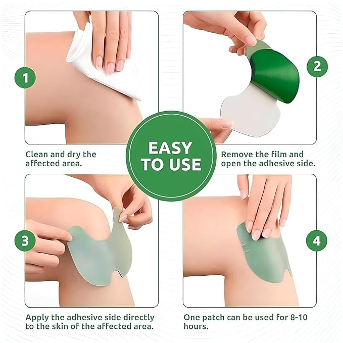 Knee Pain Relief Patches for Instant Relief | Natural Herbal Patches Sticker (Pack of 10) | Relief of Joint Pains Patch for Muscle Stiffness, Knee, Back, Neck, Shoulder Pain (10)