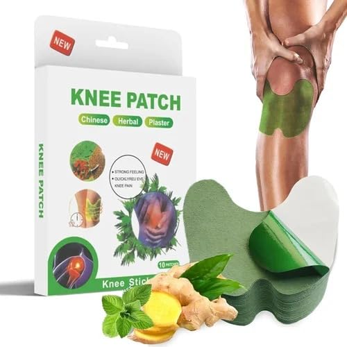 Knee Pain Relief Patches for Instant Relief | Natural Herbal Patches Sticker (Pack of 10) | Relief of Joint Pains Patch for Muscle Stiffness, Knee, Back, Neck, Shoulder Pain (10)