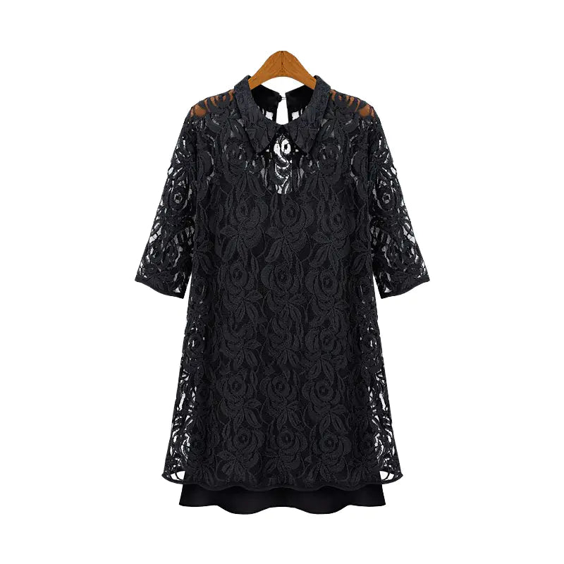 Plus Size Spring/Summer Two-Piece Chiffon Dress Set